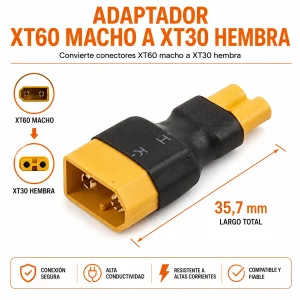 Adaptador de Conector XT60 a XT30 35,7 mm