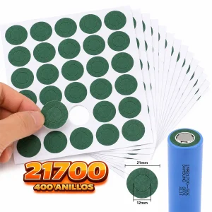 400 Anillos Aislantes para Polo Positivo de Celdas 21700