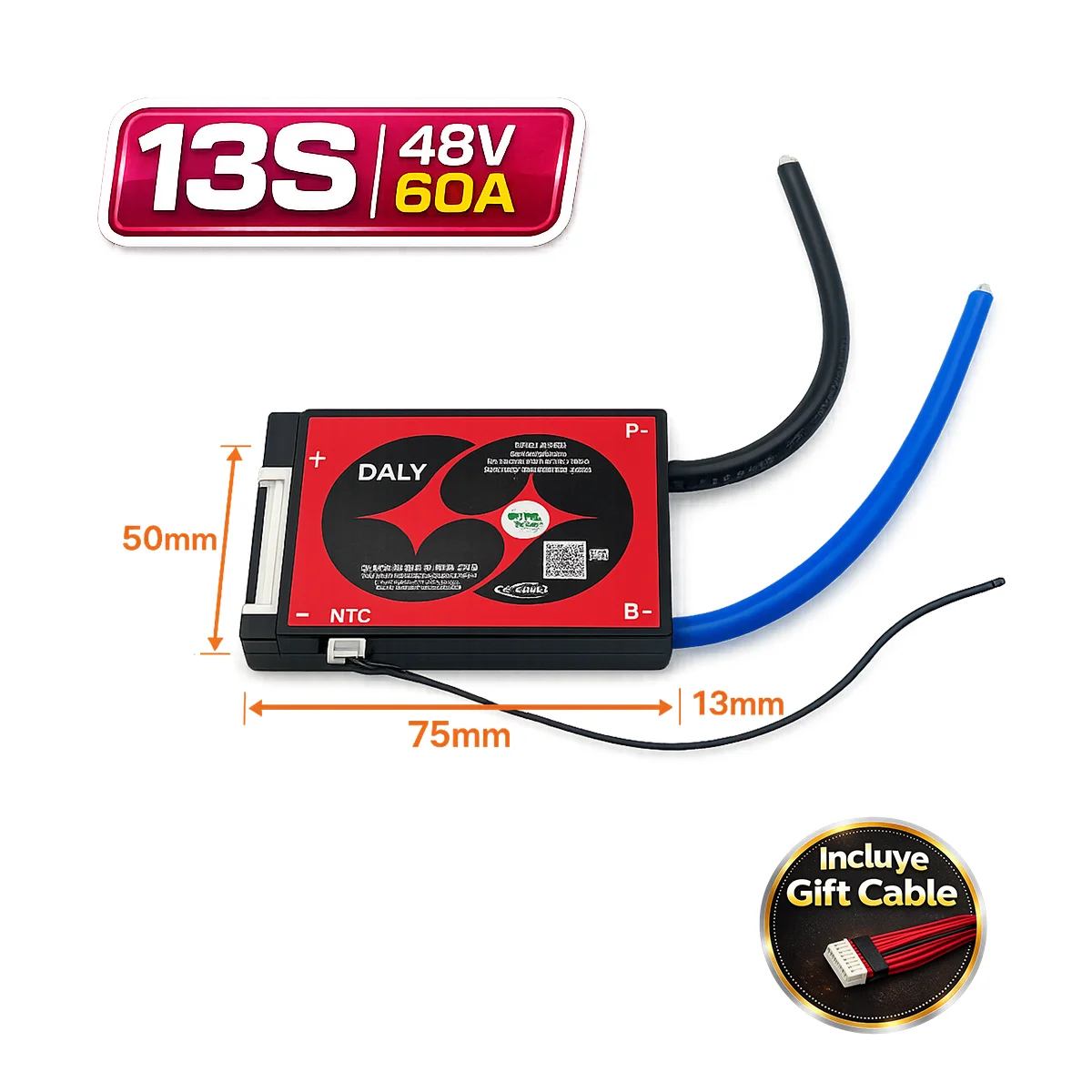 BMS DALY 13S 48V 60A para baterías Li-ion - Imagen 3