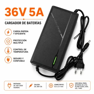 Cargador Batería Litio 36V 5A