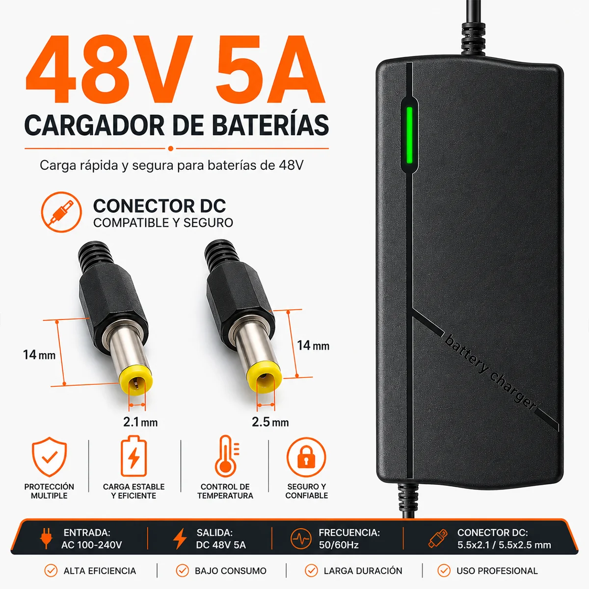 Cargador Batería Litio 48V 5A - Imagen 3