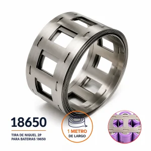 Rollo de Níquel 2P 1 Metro 0.15 × 25.5 mm para Celdas 18650