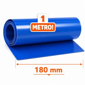 Tubo Termorretráctil Azul para Baterías 180 mm x 1 Metro